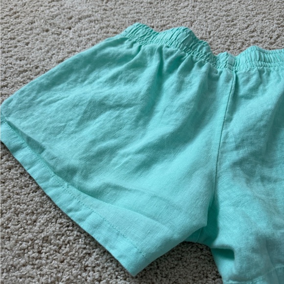 Lilly Pulitzer Linen drawstring shorts Aqua blue green Medium - Picture 4 of 11